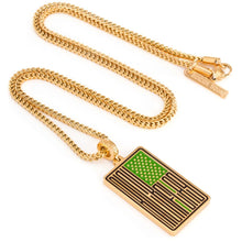 Load image into Gallery viewer, Suicide Squad x KING ICE - Stainless Steel Rick Flag Emblem Necklace (Gold)