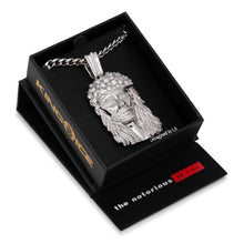 Load image into Gallery viewer, Notorious B.I.G. x King Ice - Mini White Gold Biggie Jesus Necklace