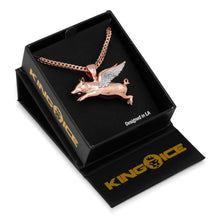 Load image into Gallery viewer, The Rose Gold Flying Pig Necklace