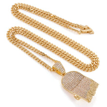 Load image into Gallery viewer, The 14K Gold CZ Broken Skateboard Necklace
