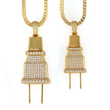 Load image into Gallery viewer, The 14K Gold CZ Plug Necklace