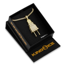 Load image into Gallery viewer, The 14K Gold CZ Plug Necklace