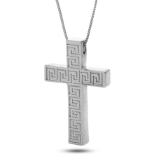 Load image into Gallery viewer, Greek Key Cross Necklace