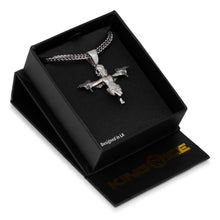 Load image into Gallery viewer, The White Gold Dual Uzi Angel Necklace
