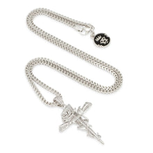 Load image into Gallery viewer, The White Gold Thorned Cross Necklace