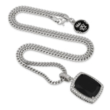 Load image into Gallery viewer, White Gold Onyx Crown Julz Necklace