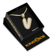 Load image into Gallery viewer, The Bubble Letter V Necklace
