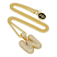Load image into Gallery viewer, The Bubble Letter W Necklace
