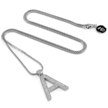 Load image into Gallery viewer, White Gold Letter "A" Necklace
