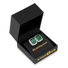 Load image into Gallery viewer, Sterling Silver Emerald Crown Julz Earrings
