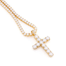 Load image into Gallery viewer, The 14K Gold Tennis Cross Set
