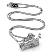 Load image into Gallery viewer, The White Gold Mounted Shoulder Camcorder Necklace
