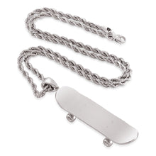 Load image into Gallery viewer, White Gold Skateboard Necklace
