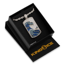 Load image into Gallery viewer, The Great Wave Dog Tag Necklace
