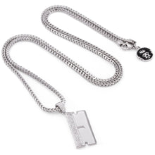 Load image into Gallery viewer, The White Gold Barber Shop RZR Blade Necklace
