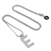 Load image into Gallery viewer, White Gold Letter "E" Necklace

